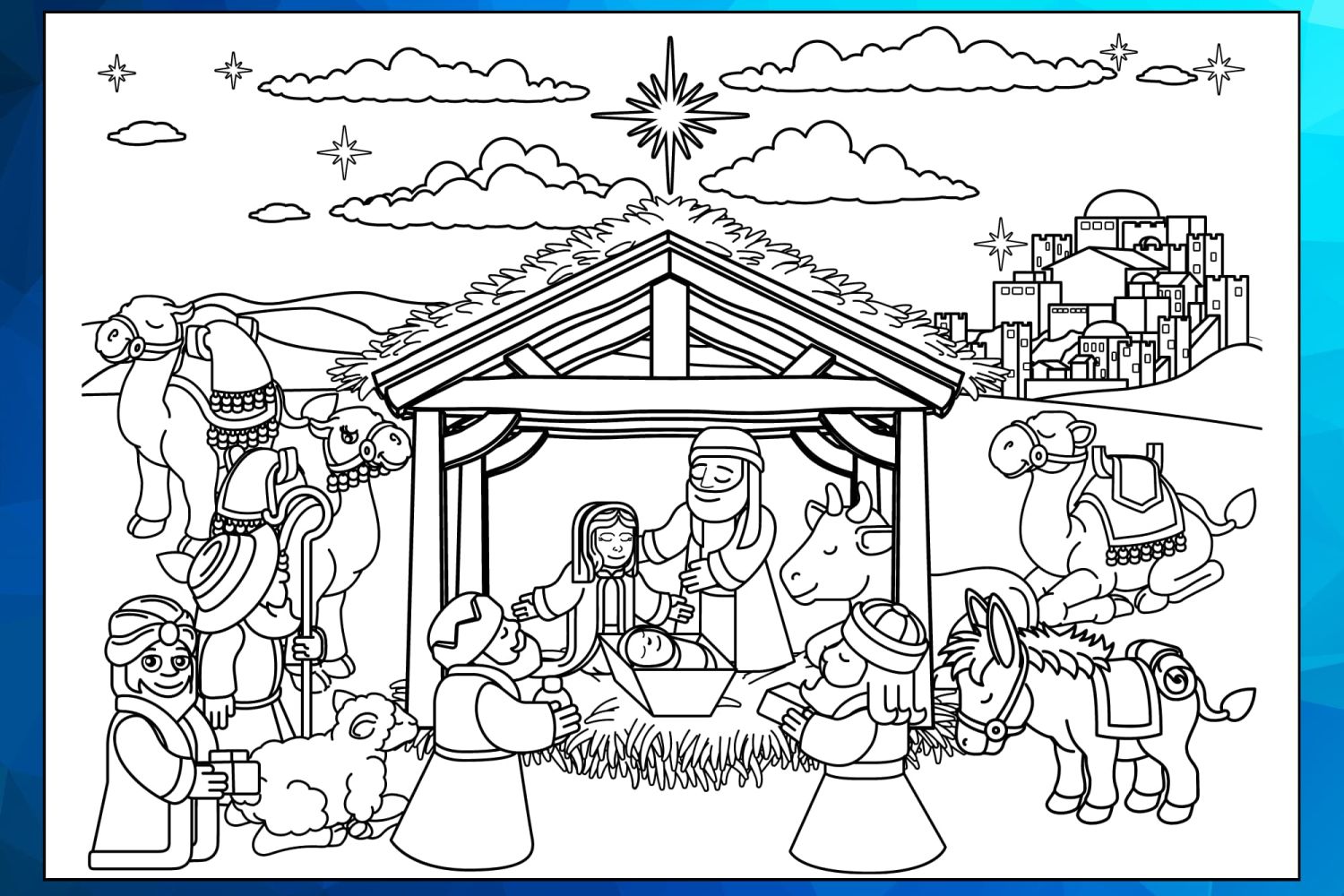Nativity%20Scene%20Christmas%20Coloring%20Pages%20Worksheet%201-175b3fa4 Jesus - His birth